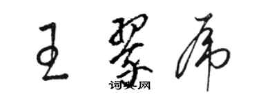 駱恆光王翠虎草書個性簽名怎么寫