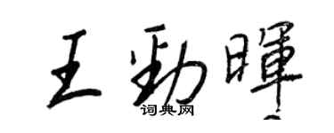 王正良王勁暉行書個性簽名怎么寫