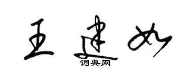 梁錦英王建如草書個性簽名怎么寫