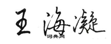 駱恆光王海凝行書個性簽名怎么寫