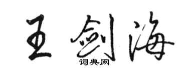 駱恆光王劍海行書個性簽名怎么寫