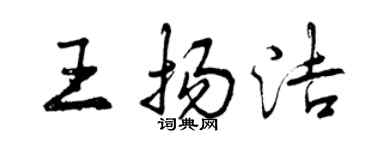 曾慶福王揚潔行書個性簽名怎么寫