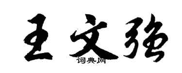 胡問遂王文強行書個性簽名怎么寫