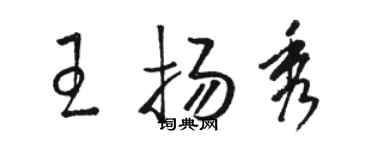 駱恆光王揚秀草書個性簽名怎么寫