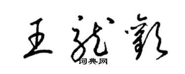 梁錦英王龍歡草書個性簽名怎么寫