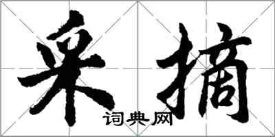 胡問遂採摘行書怎么寫