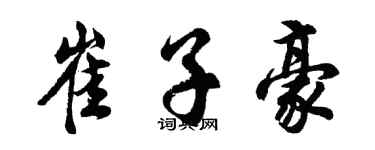 胡問遂崔子豪行書個性簽名怎么寫