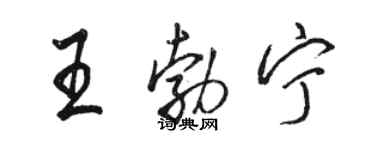 駱恆光王勃寧行書個性簽名怎么寫