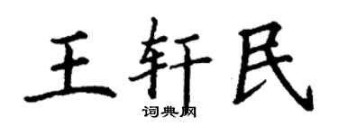 丁謙王軒民楷書個性簽名怎么寫