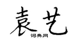 丁謙袁藝楷書個性簽名怎么寫