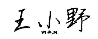 王正良王小野行書個性簽名怎么寫