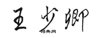 駱恆光王少卿行書個性簽名怎么寫