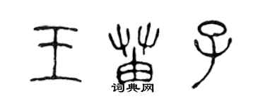 陳聲遠王苗子篆書個性簽名怎么寫