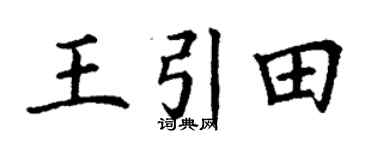丁謙王引田楷書個性簽名怎么寫