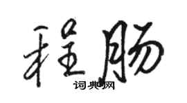駱恆光程腸行書個性簽名怎么寫