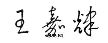 駱恆光王嘉輝草書個性簽名怎么寫