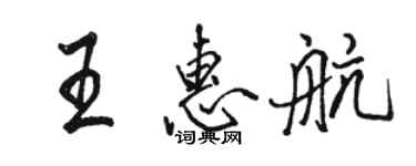 駱恆光王惠航行書個性簽名怎么寫