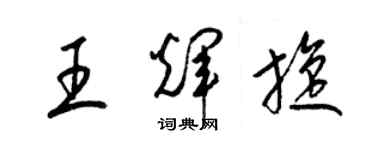 梁錦英王輝旋草書個性簽名怎么寫