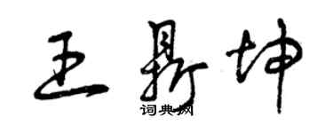 曾慶福王鼎坤草書個性簽名怎么寫