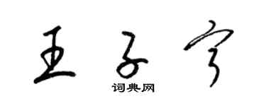 梁錦英王子寧草書個性簽名怎么寫