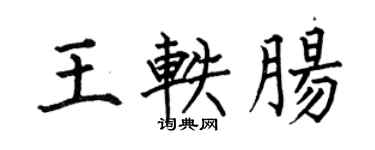 何伯昌王軼腸楷書個性簽名怎么寫