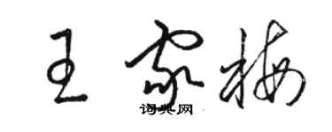 駱恆光王家梅草書個性簽名怎么寫