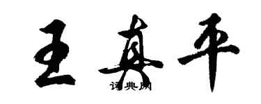 胡問遂王真平行書個性簽名怎么寫