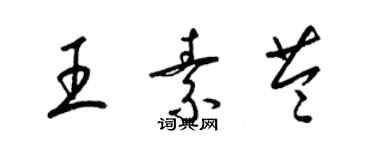 梁錦英王素苓草書個性簽名怎么寫