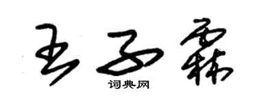 朱錫榮王子霖草書個性簽名怎么寫