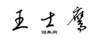 梁錦英王士鷹草書個性簽名怎么寫