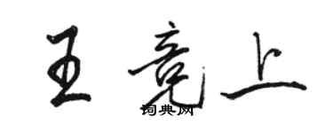 駱恆光王競上行書個性簽名怎么寫