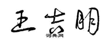 曾慶福王吉朋草書個性簽名怎么寫