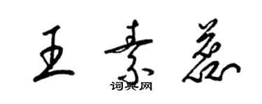 梁錦英王素蕊草書個性簽名怎么寫