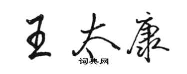 駱恆光王太康行書個性簽名怎么寫