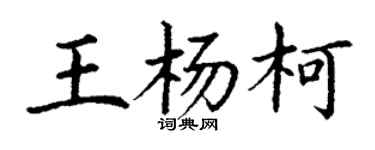 丁謙王楊柯楷書個性簽名怎么寫