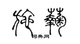 陳聲遠施菊篆書個性簽名怎么寫