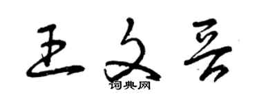 曾慶福王文晉草書個性簽名怎么寫