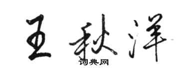 駱恆光王秋洋行書個性簽名怎么寫