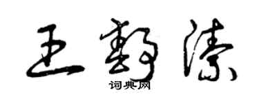 曾慶福王靜潔草書個性簽名怎么寫