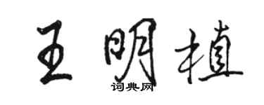 駱恆光王明植行書個性簽名怎么寫