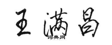 駱恆光王滿昌行書個性簽名怎么寫