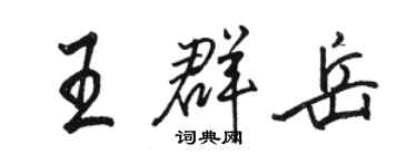 駱恆光王群岳行書個性簽名怎么寫