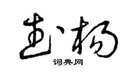 曾慶福武楊草書個性簽名怎么寫