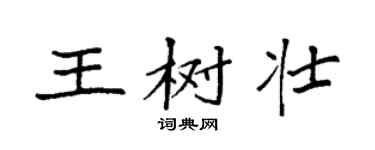 袁強王樹壯楷書個性簽名怎么寫