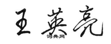 駱恆光王英亮行書個性簽名怎么寫