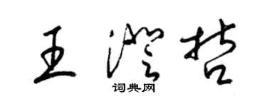 梁錦英王澄哲草書個性簽名怎么寫