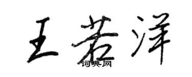 王正良王若洋行書個性簽名怎么寫