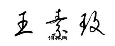 梁錦英王素玫草書個性簽名怎么寫