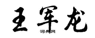 胡問遂王軍龍行書個性簽名怎么寫