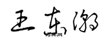 曾慶福王東潮草書個性簽名怎么寫